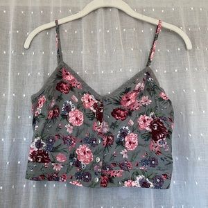 Full Tilt floral spaghetti strap crop top, S